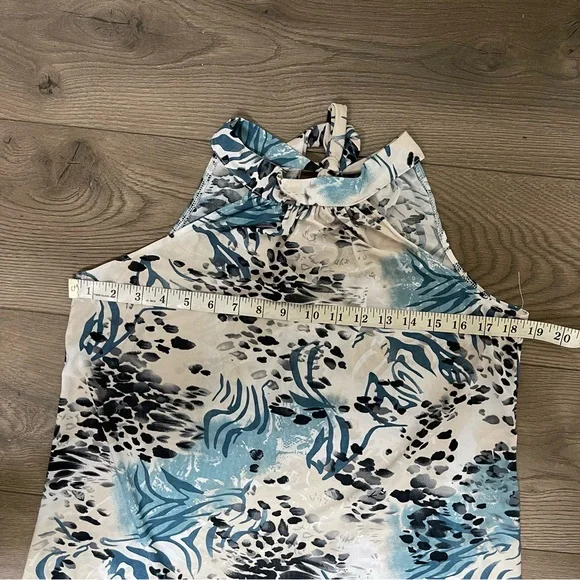 ViVI Blue and Black Patterned Dress Size S - Picture 3 of 6